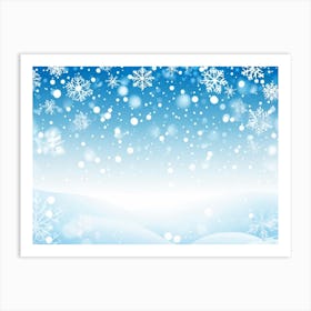 Template Snowfall Pattern Defocused Flier Holiday Frost Snowflake Fall Season Shine Blue (13) Art Print