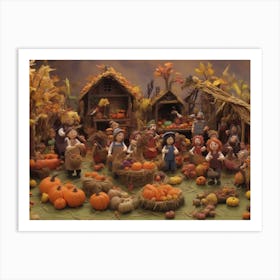 Thanksgiving Village Art Print