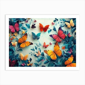 Butterflies In The Garden Art Print