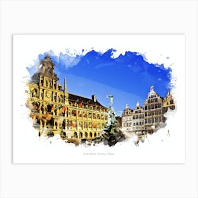 Grote Markt, Antwerp, Belgium Art Print