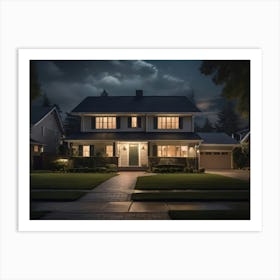 House At Night Art Print