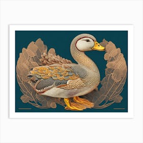 Drawing Of A Duck Art Print