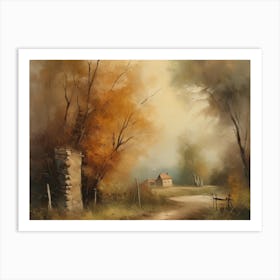 Printable Wall Art, Vintage Landscape, Farmhouse Wall Decorations, Vintage Landscape Oil Painting.16 Art Print