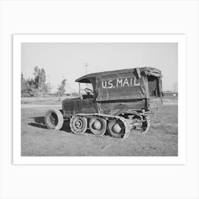 U,S,Mail Truck Used In Snowy Mountain Sections Of Nevada County, California By Russell Lee Art Print