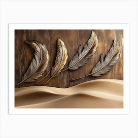 Feathers In The Sand Art Print