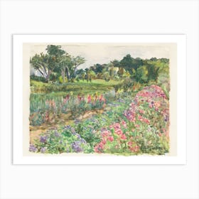 Parmelee Estate In Bloom Water Colour 1920 By Dora Louise Murdoch Art Print
