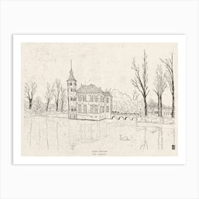 Bouvigne Castle Breda Netherlands Architecture Pen Ink Illustration Art Print