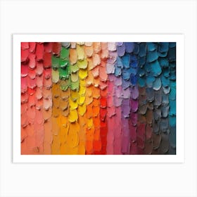 Abstract Rainbow Colour Palette Knife Oil Painting 6 Art Print