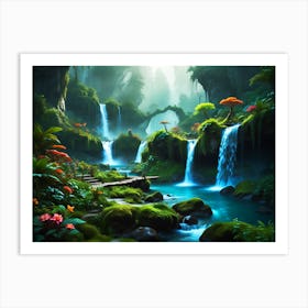 Waterfall In The Forest Art Print