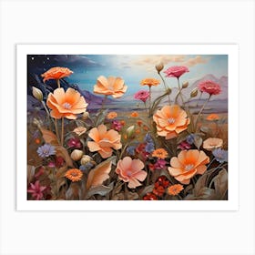 Luminous Flowers Field Art Print