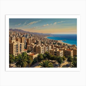 Cityscape Of Beirut art Art Print