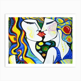 KISSING PAINTING STILE Art Print