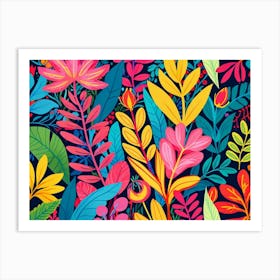 Colorful Floral Pattern 1 Art Print