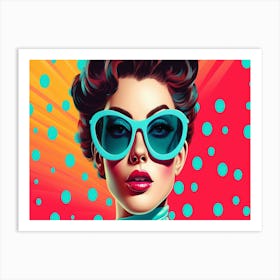 Pop Girl With Sunglasses Art Print