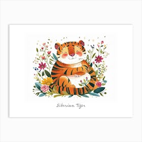 Little Floral Siberian Tiger 3 Poster Art Print