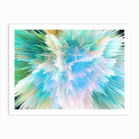 Abstract Explosion - space neon poster, synthwave poster Art Print