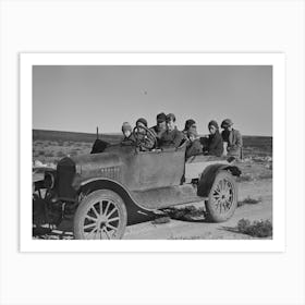 The Harshenberger I,E,Harshbarger Family Going To Town In Their Car Near Antelope, Montana By Russell Lee Art Print