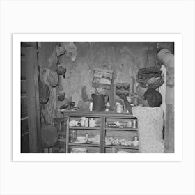 Kitchen Cabinet In The Home Of Agricultural Day Laborer, Muskogee, Oklahoma, Note Lunch Pail By Russell Art Print