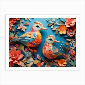 Default A Vividly Intricate Design Of Whimsical Birds And Deli 0 Art Print