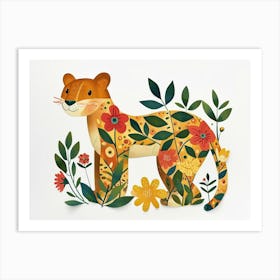 Little Floral Puma 1 Art Print