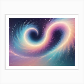 Abstract Image Of A Swirling, Ethereal Glow In Shades Of Pink, Blue, And White Art Print