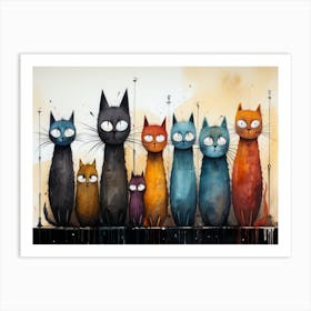 Family Of Cats 1 Art Print