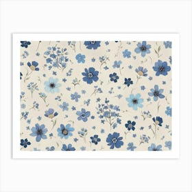 Blue Flowers 1 Art Print