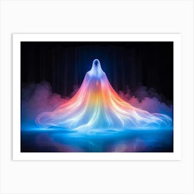 Illustration Of An Ethereal Phantom With Dreamy Vibrations Illuminated By Lights That Reflect A Sur Art Print