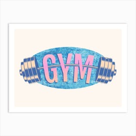 Vintage logo for Gym in retro 80s style Art Print