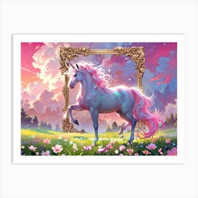 Unicorn In A Frame 1 Art Print