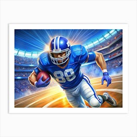 American Football Player Running With The Ball Art Print