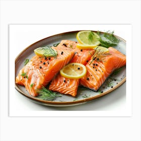 Salmon With Lemon And Dill Art Print