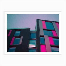 Pink Building At Dusk Art Print