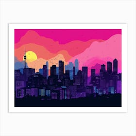 Seoul Skyline Art Print