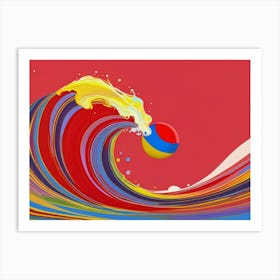 Russian Flag Wave Art Print