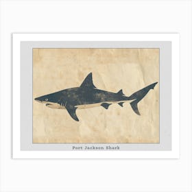 Port Jackson Shark Silhouette 6 Poster Art Print