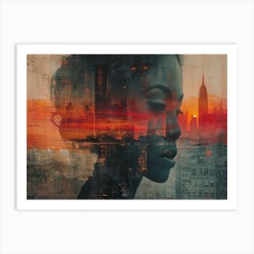 Temporal Resonances: A Conceptual Art Collection. Portrait Of A Woman 1 Art Print