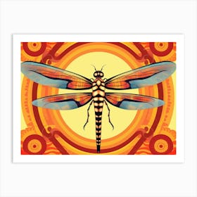 Dragonfly Wandering Gilder Retro Style 4 Art Print