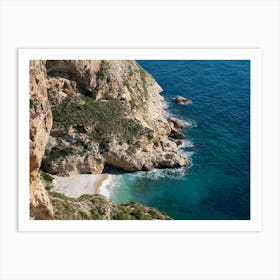 Rocky cove and blue water on the Mediterranean coast Art Print