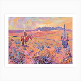 Cowboy Painting Chihuahuan Desert Texas 5 Art Print