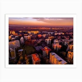 San Donato Milanese, Italy Cityscape at Sunset Fine Art Poster Print Art Print