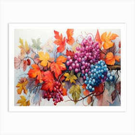 Autumn Grapes Art Print