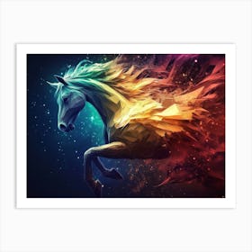 Horse Abstract Magical Animal Background with Mare Stallion Art Print