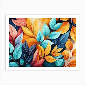 Colorful Leaves Art Print