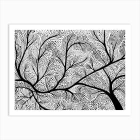 Tree In Black And White Art Print