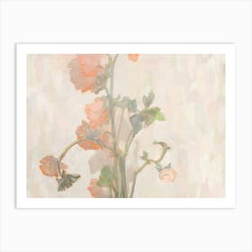 Soft Flowers. Oil Painting Art Print