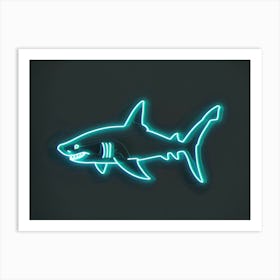 Neon Sign Inspired Shark 7 Art Print
