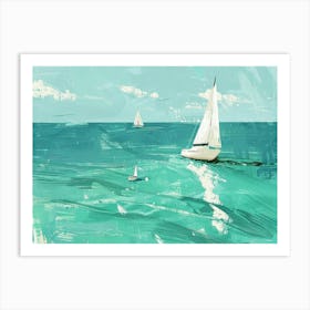 Sailboats In The Sea 12 Art Print