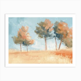 Trees In A Field 1 Art Print