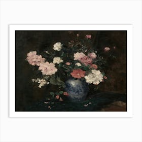 Flowers In A Blue Vase 2 Art Print